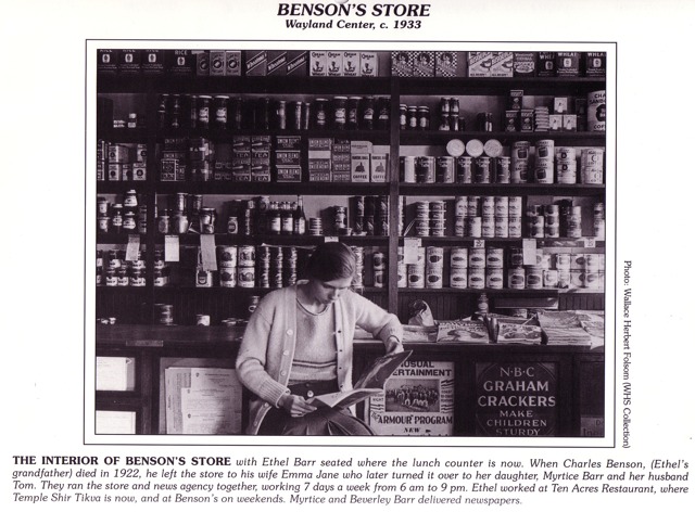 Benson's Store (courtesy of the Wayland Historical Society)